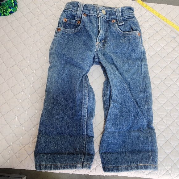 Vint 70's Levi's 302-0117 Sz 1 19x14 Toddler Blue Jeans Denim Children's - Picture 7 of 7